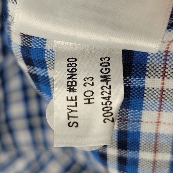 J Crew Factory Plaid flex oxford shirt Antique Navy Yatch Blue size L NWT BN680 - Picture 9 of 11